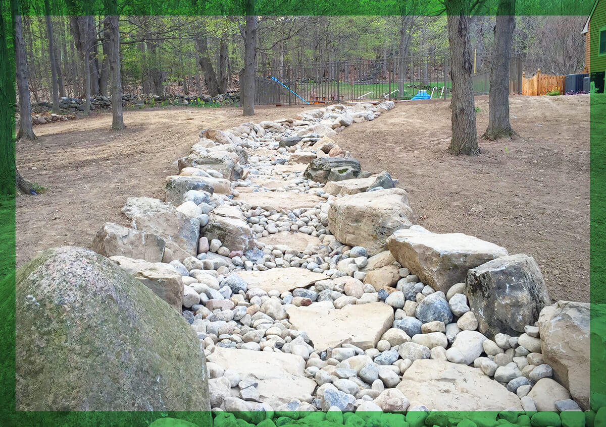 Newly installed Drainage in a Central NY home