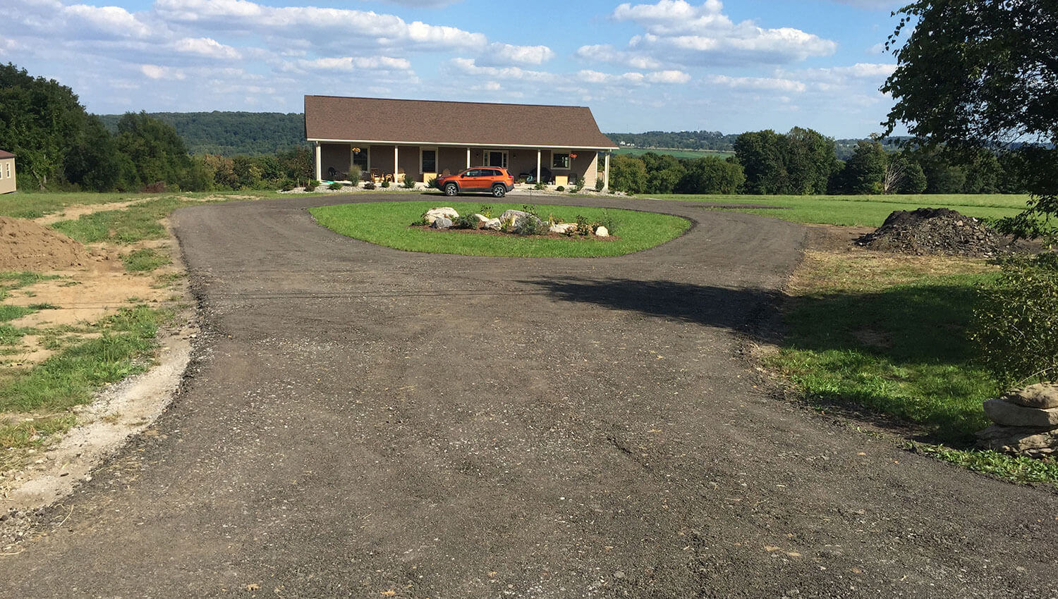 A drainage and grading installation at a Central New York Home