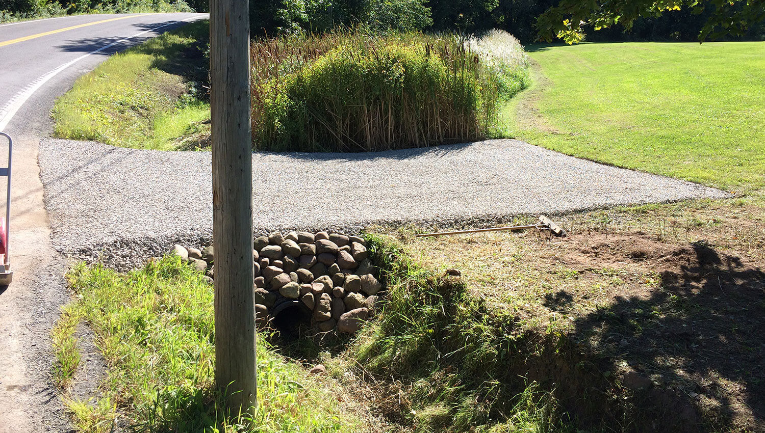 A drainage and grading installation at a Central New York Home