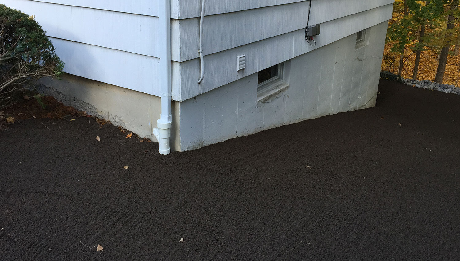 Drainage and grading installation at a Central New York home