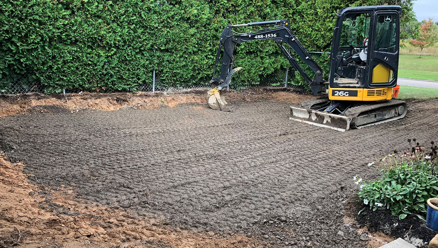 Landscaping and grading at a Central New York home