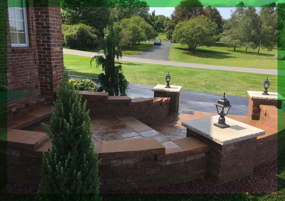 Brick hardscape installation at a CNY home