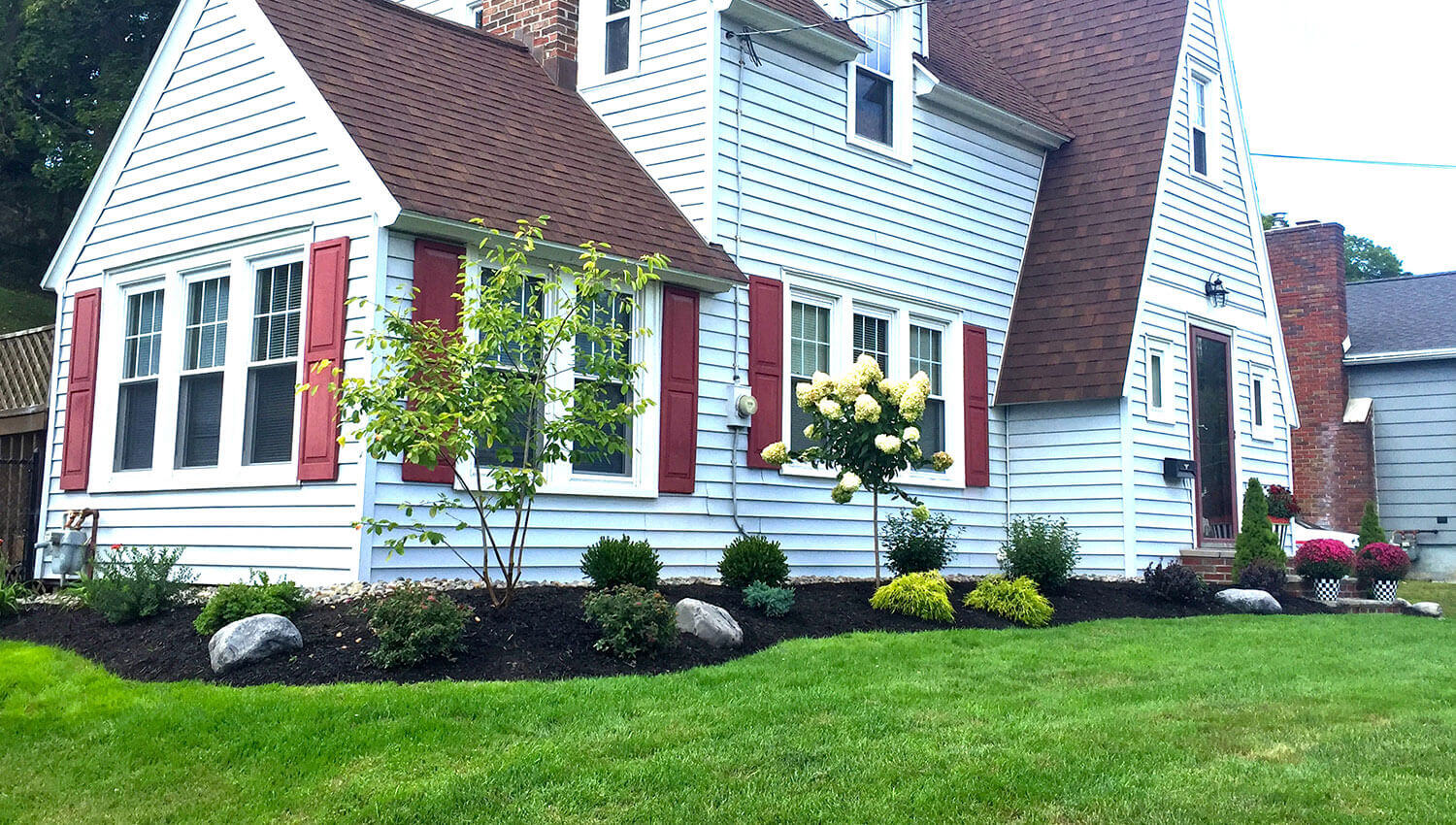 A beautiful outdoor landscape installation at a Central New York Home