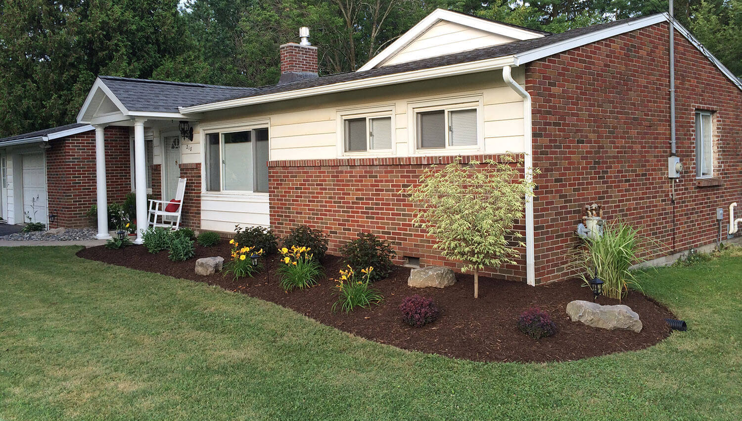 A beautiful outdoor landscape installation at a Central New York Home