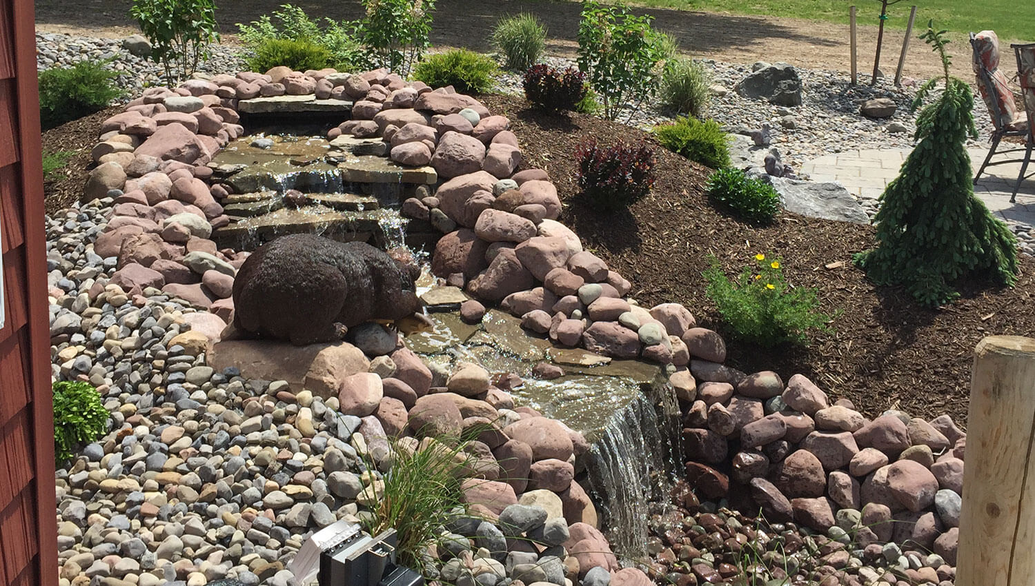 A beautiful waterfall designed for a Central New York Home